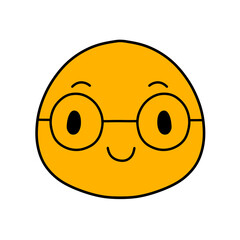 Cute emoji emoticon emotion face icon hand draw