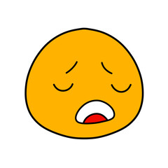 Cute emoji emoticon emotion face icon hand draw
