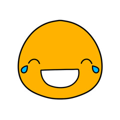 Cute emoji emoticon emotion face icon hand draw