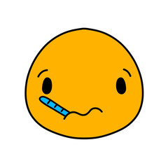 Cute emoji emoticon emotion face icon hand draw