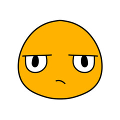 Cute emoji emoticon emotion face icon hand draw