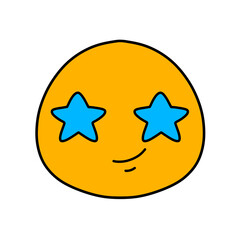 Cute emoji emoticon emotion face icon hand draw