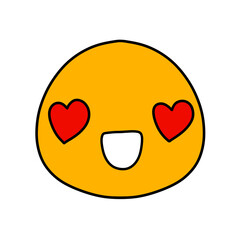 Cute emoji emoticon emotion face icon hand draw