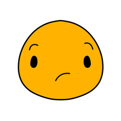 Cute emoji emoticon emotion face icon hand draw