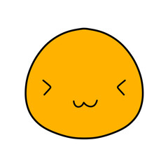 Cute emoji emoticon emotion face icon hand draw