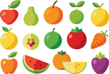 Fototapeta premium Vector illustration collection of fresh and delicious fruits scalable eps graphics