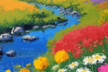 Various oil paintings, flowers, chrysanthemums, streams, scenic mountains, forests, roses, peonies, moonlight, butterflies