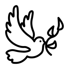 Fototapeta premium Peace Dove Vector Line Icon Design