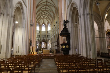 La cath&eacute;drale Saint Corentin, cath&eacute;drale gothique, ville de Quimper, d&eacute;partement du Finist&egrave;re, Bretagne, France