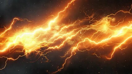 Video clip A fiery explosion with lightning strikes, ideal for use in action or adventure scenes