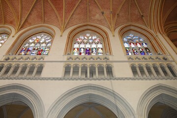 La cath&eacute;drale Saint Corentin, cath&eacute;drale gothique, ville de Quimper, d&eacute;partement du Finist&egrave;re, Bretagne, France