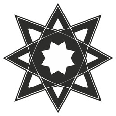 Abstract Octagram Star Pattern: Geometric Shape with Eight Points in Black and White Design