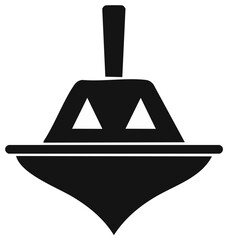 Hanukkah dreidel spinning top icon, simple black glyph vector illustration