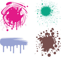 Colorful Paint Splatter Vector Set