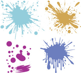 Colorful Paint Splatter Vector Set