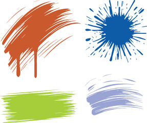 Colorful Paint Splatter Vector Set