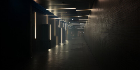 Serene and Mysterious Futuristic Corridor