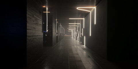 Serene and Mysterious Futuristic Corridor