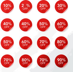 Discount Stickers Set Sale Promotion.