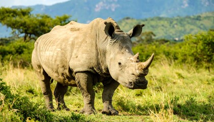Obraz premium Rhinoceros in African savanna