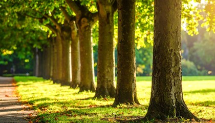 Sunlight on park trees