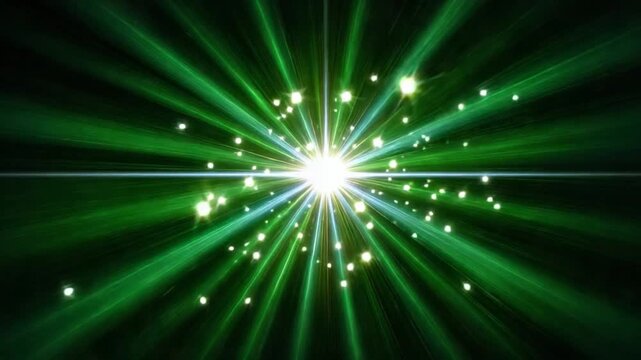 Radiant Emerald Burst: A dazzling display of bright green light bursts forth, emanating from a central point. capturing the dynamic energy and vibrant color. 