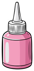 Pink Glue Bottle Illustration with Nozzle Adhesive Craft Supplies Design