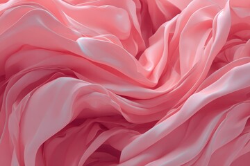 Fototapeta premium Soft pink fabric creates an aesthetically pleasing abstract background with flowing textures and gentle curves for a unique design element suitable for creative projects