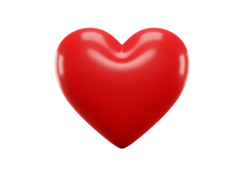 Red Heart Symbol Love Romance and Affection isolated on transparent background