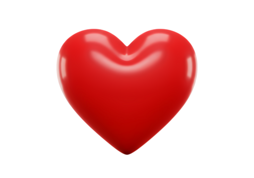 Red Heart Symbol Love Romance and Affection isolated on transparent background