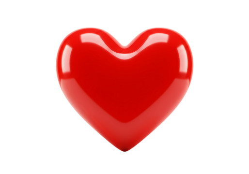 Red Heart Shape Valentines Day Graphic isolated on transparent background