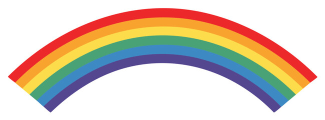 Colorful arc rainbow isolated vector illustration. LGBTQ pride concept.