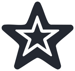 Simple black and white star symbol with a modern design and layered outline.
