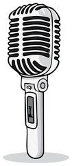 Vintage Microphone Illustration Retro Style Audio Recording Equipment