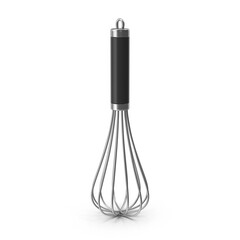 black whisk isolated on transparent background, 3D PNG