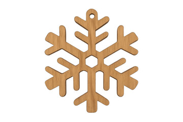 Wooden snowflake decoration representing winter and christmas theme