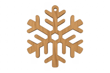 Wooden snowflake decoration representing winter and christmas theme