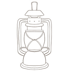 Simple Line Art Lantern – Monochrome Outdoor Light Illustration