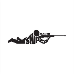 Obraz premium hand drawn vector illustration of an Sniper