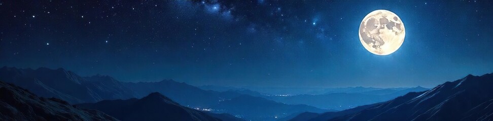 Ethereal Moonlight Bathes Vast Starry Night Sky A Mystical Deep Space Scene Perfect for Fantasy, Sci-Fi, and Cosmic Projects