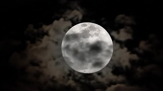 Full Moon Timelapse with Moving Clouds &ndash; Cinematic Night Sky Motion