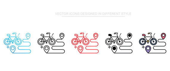 Bicycle Path icon design with white background stock illustration