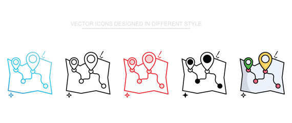 Route icon design with white background stock illustration