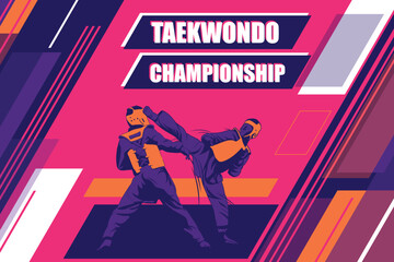 taekwondo championship poster illustration