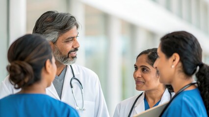 Team of Indian doctors in discussion — highlighting medical leadership, communication, and compassion