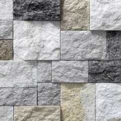 Fototapeta premium Close-up of textured stone tiles in various shades