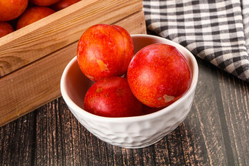 Fresh sweet juicy  purple plums
