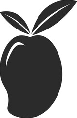 mango fruit icon in dark grey vector illustration