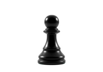 Single Black Chess Pawn Isolated Game Piece on Black Background Perfect for Strategy Game and Competition Concepts isolated on transparent background