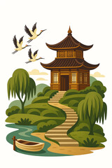 Pagoda Flight & Willow Shore